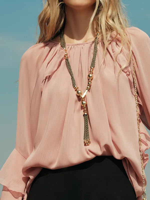 Metal Bead Tassel Necklace sold by COMMENSE