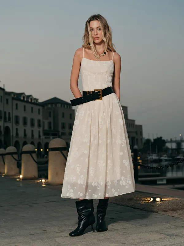 Floral Jacquard Long Dress sold by COMMENSE