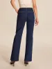 Denim Straight-Leg Pants With Belt sold by COMMENSE