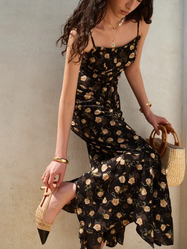 Floral Ruffle Hem Dress sold by COMMENSE
