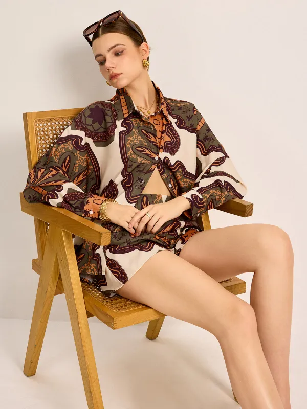 Printed Shirt Shorts Set sold by COMMENSE