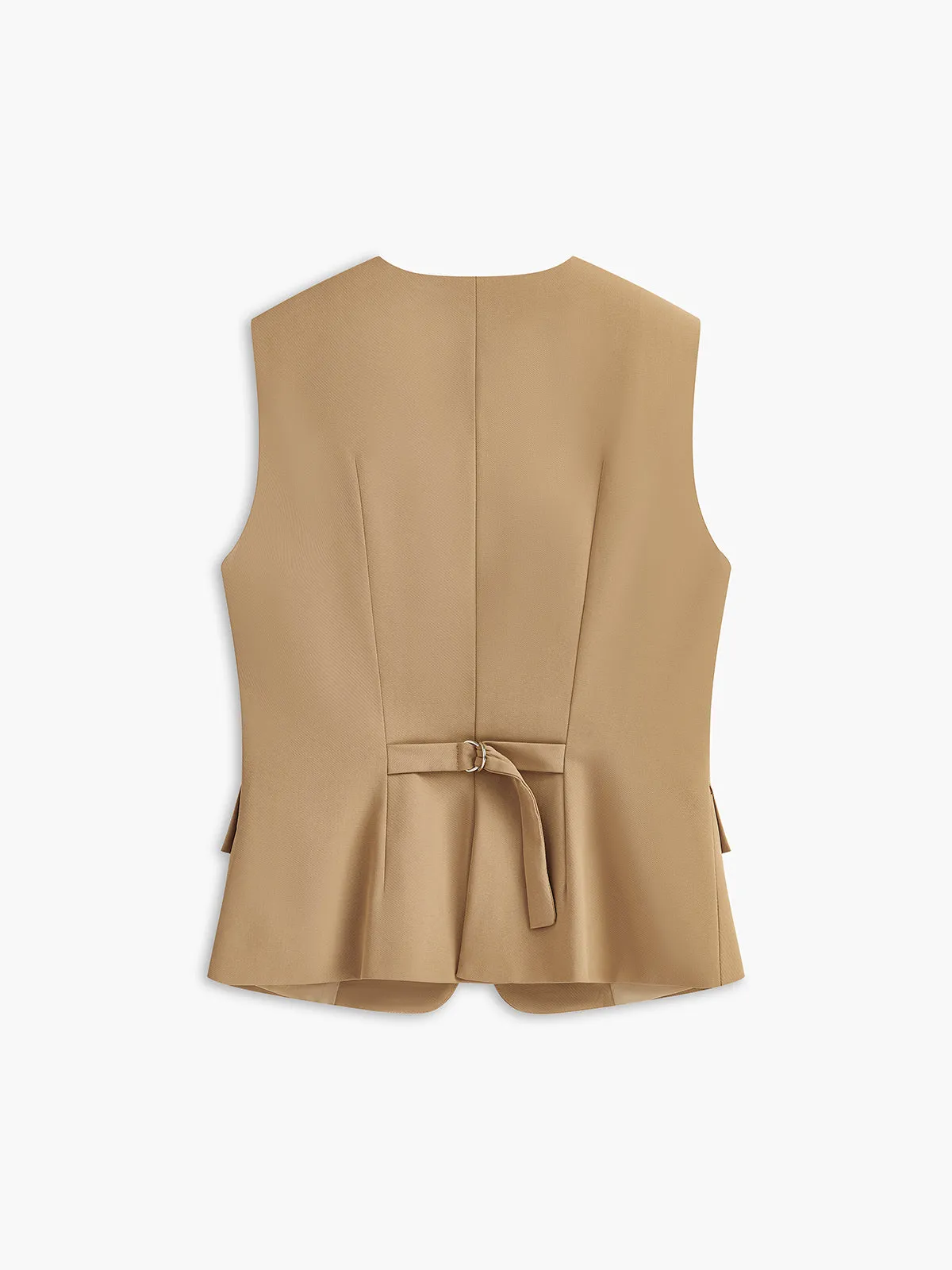 Button-Front Belted Vest sold by COMMENSE product image thumbnail 4