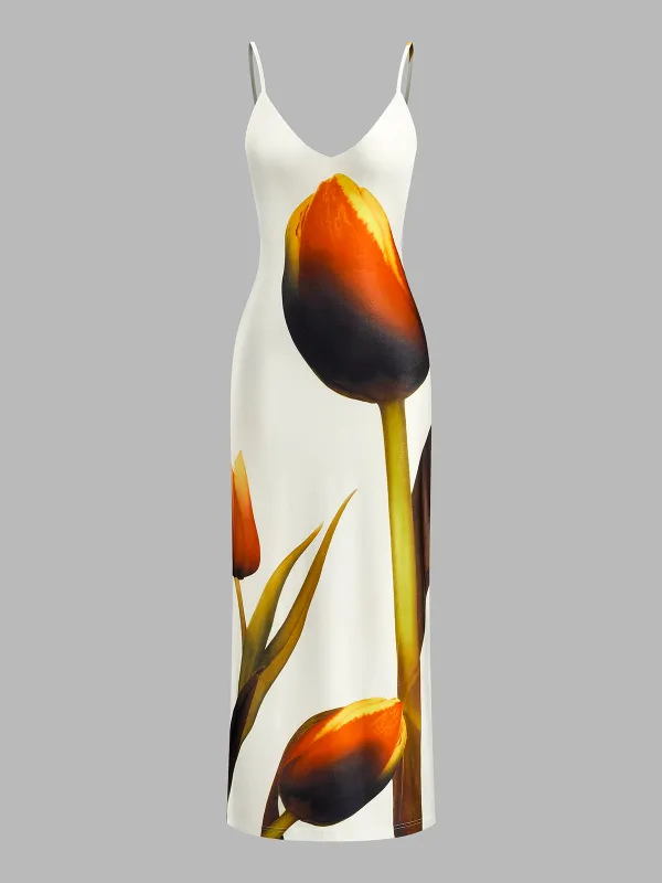 Floral Print Cami Dress sold by COMMENSE