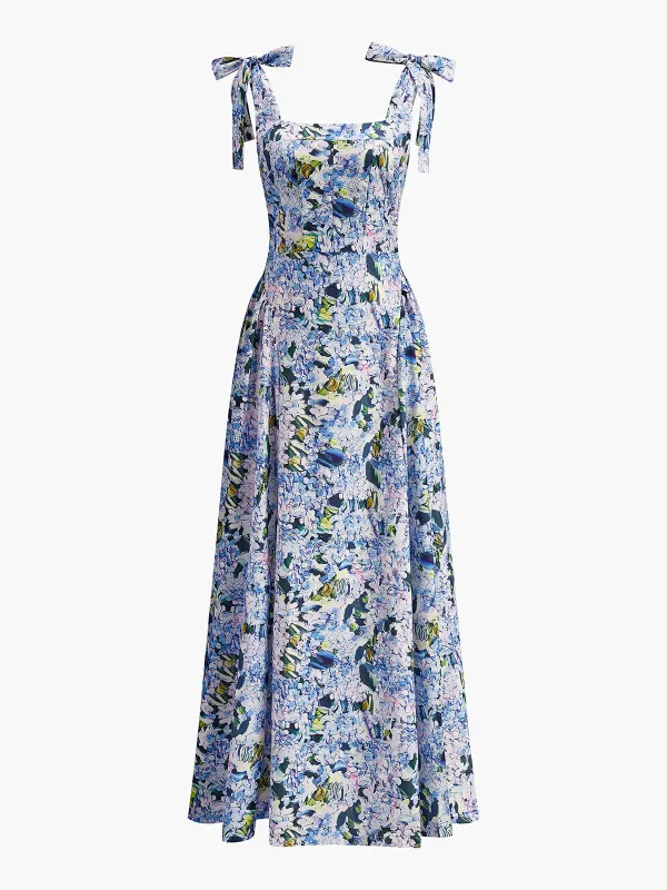 Floral Print Tie-Strap Dress made by COMMENSE