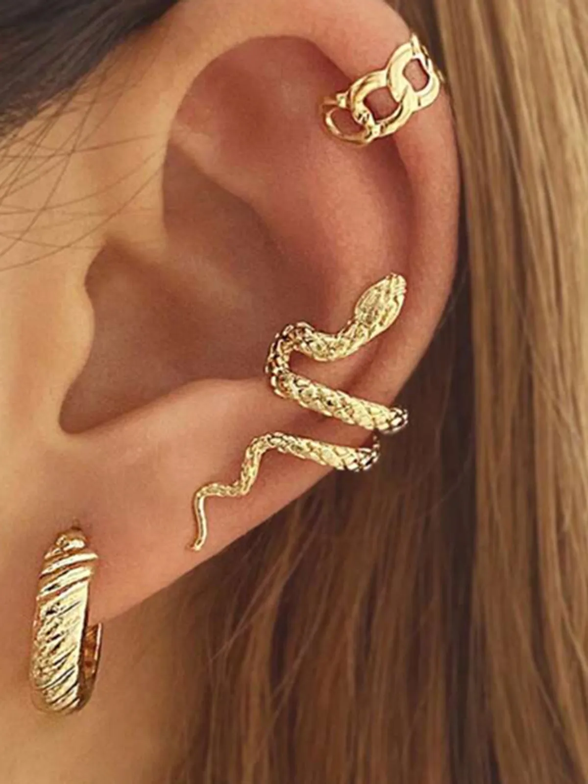 Single Snake-Shaped Ear Cuff sold by COMMENSE