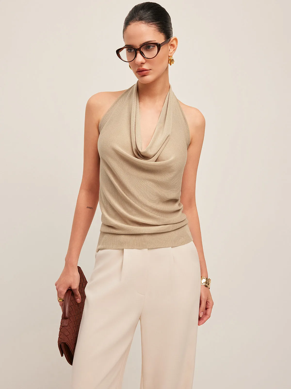 Cowl Neck Halter Top sold by COMMENSE product image thumbnail 3