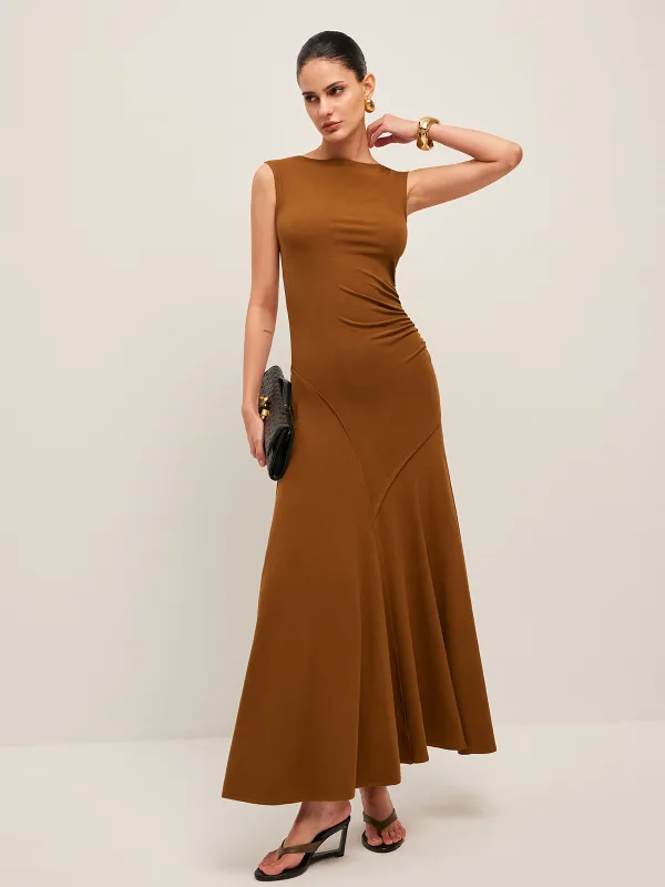 Asymmetrical Design Sleeveless Pleated Dress sold by COMMENSE
