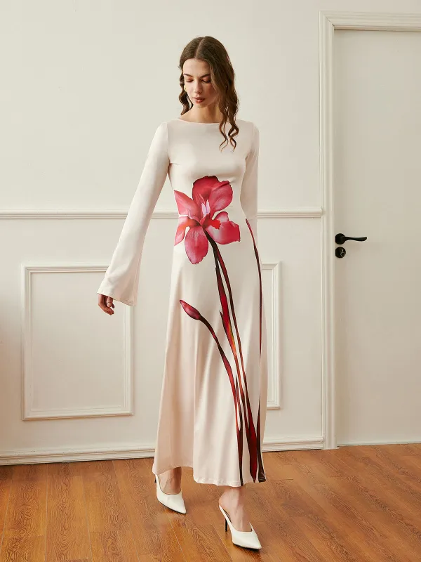 Back Tie Floral Print Dress sold by COMMENSE