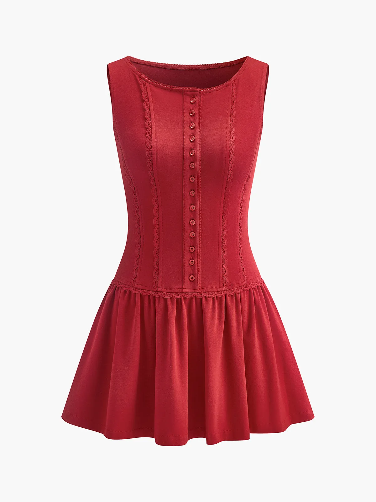 Button-Up Floral Pattern Pleated Dress sold by COMMENSE