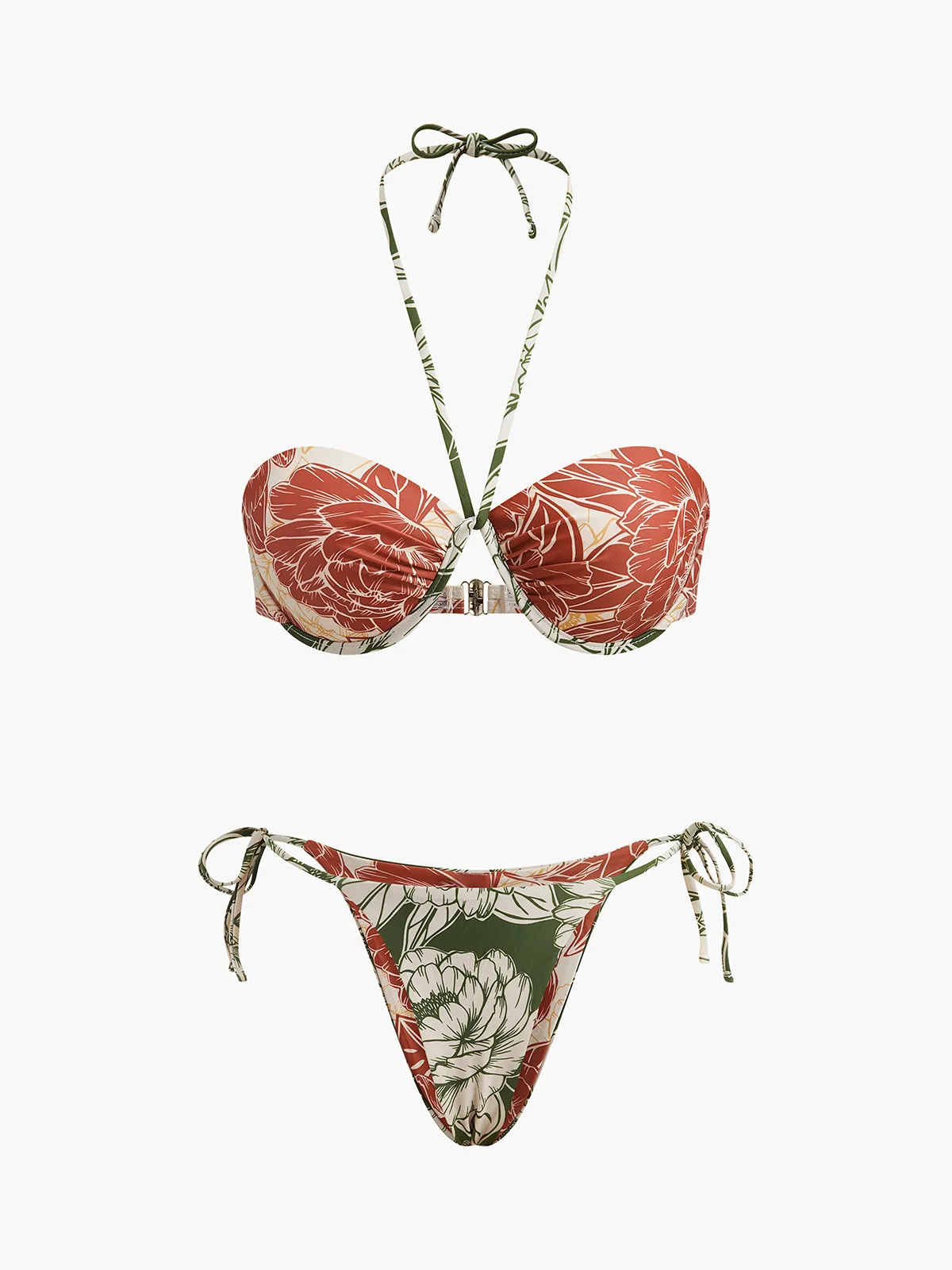 Floral Bikini Set With Tie Side Skirt sold by COMMENSE product image thumbnail 2