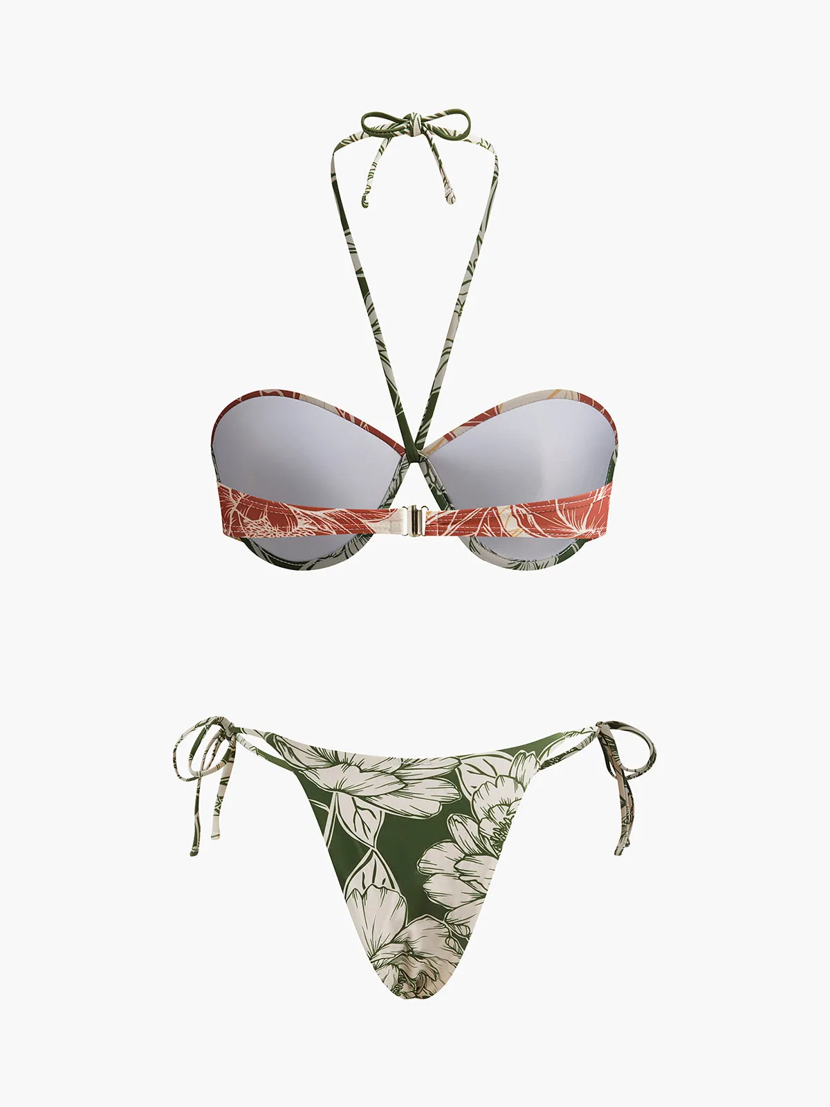 Floral Bikini Set With Tie Side Skirt sold by COMMENSE product image thumbnail 4