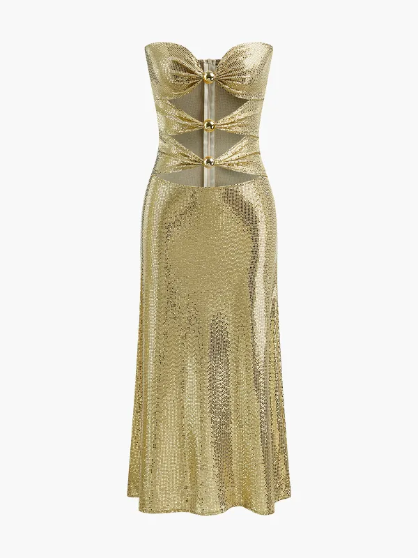 Sexy Cutout Sequins Tube Dress sold by COMMENSE