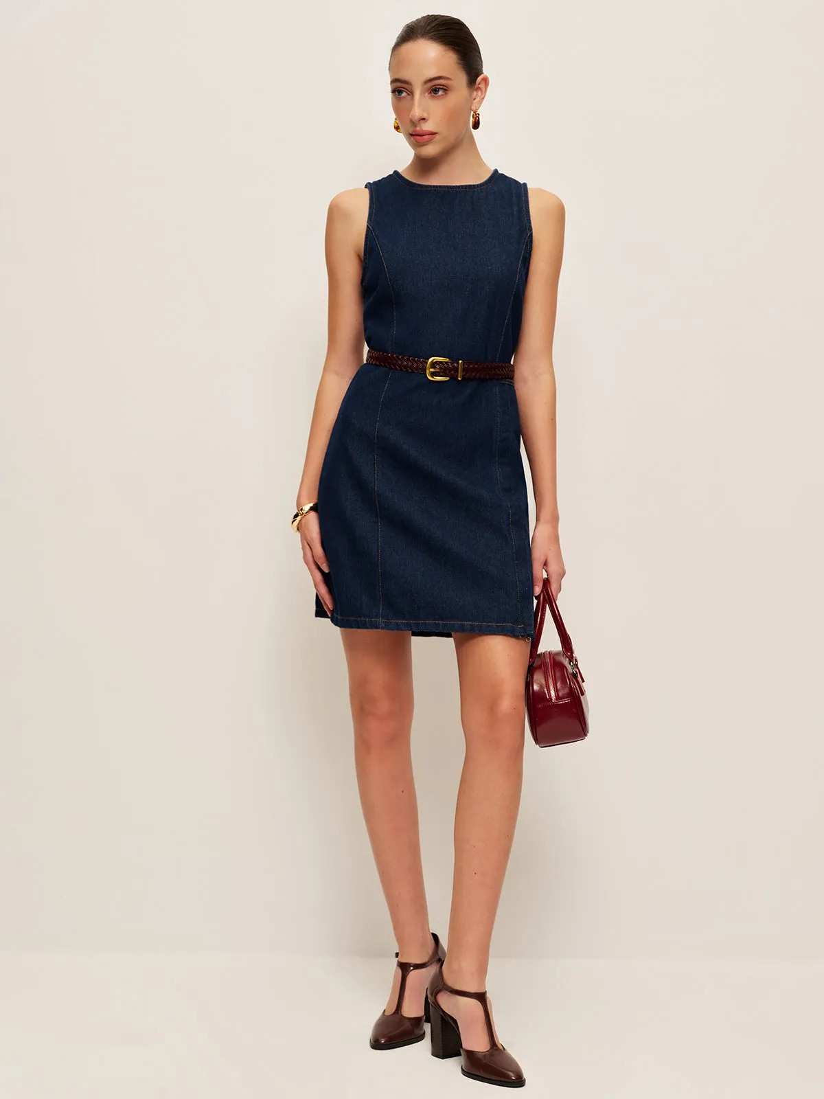 Denim Shift Dress Without Belt sold by COMMENSE