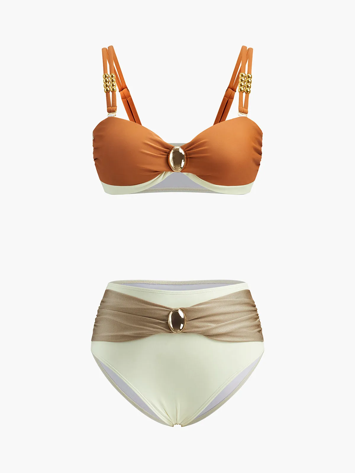 Color Block Belted Bikini Set sold by COMMENSE product image thumbnail 2