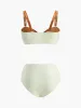 Color Block Belted Bikini Set sold by COMMENSE