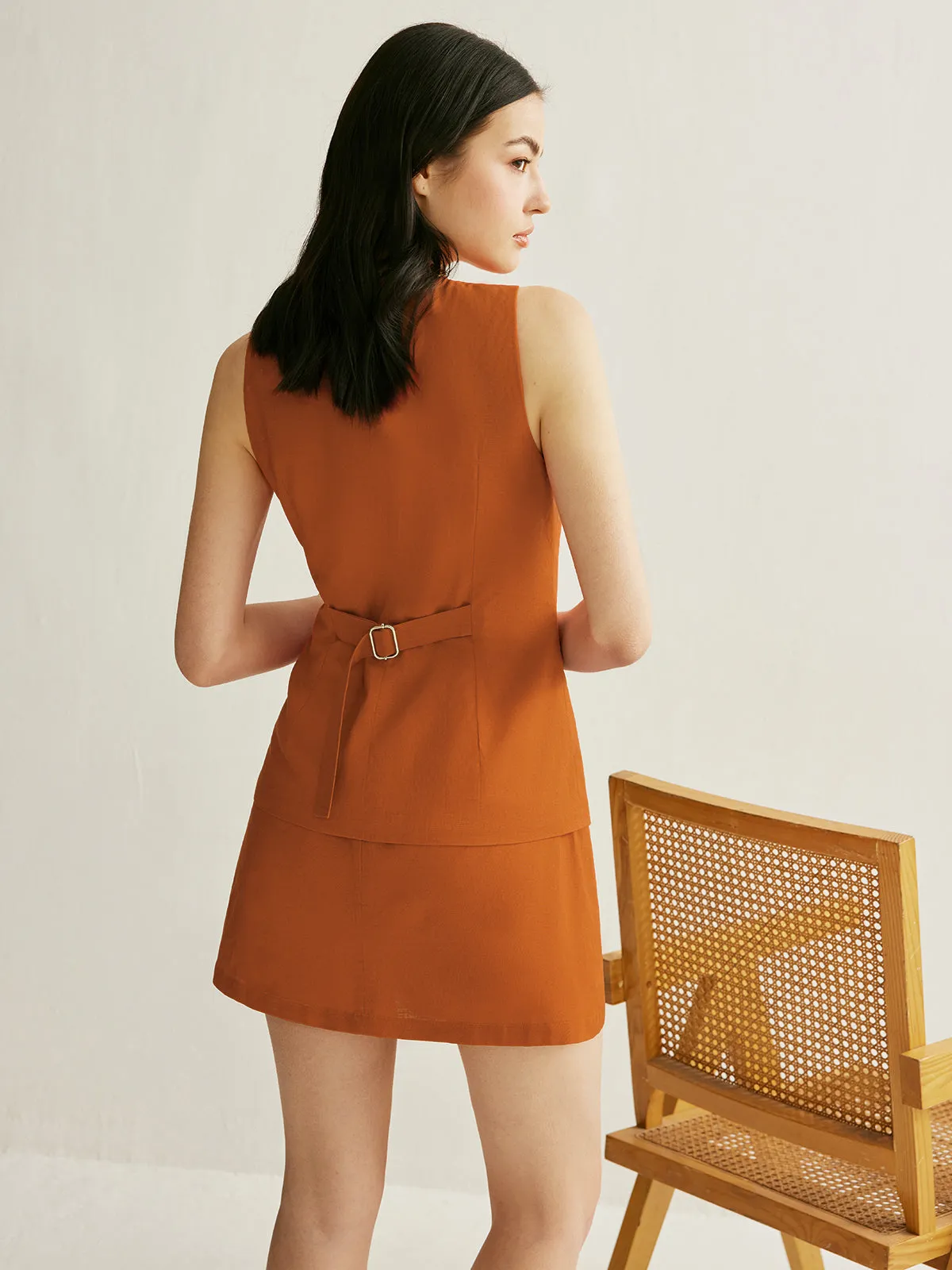 Split Front Belted Skirt Set sold by COMMENSE product image thumbnail 2