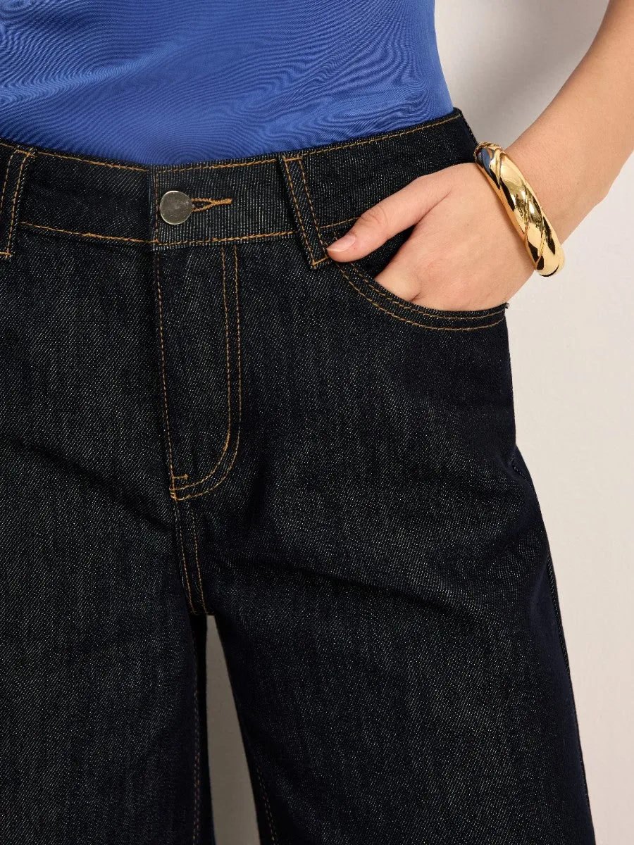 High-Waisted Wide-Leg Denim Pants sold by COMMENSE product image thumbnail 3