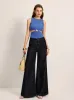High-Waisted Wide-Leg Denim Pants sold by COMMENSE
