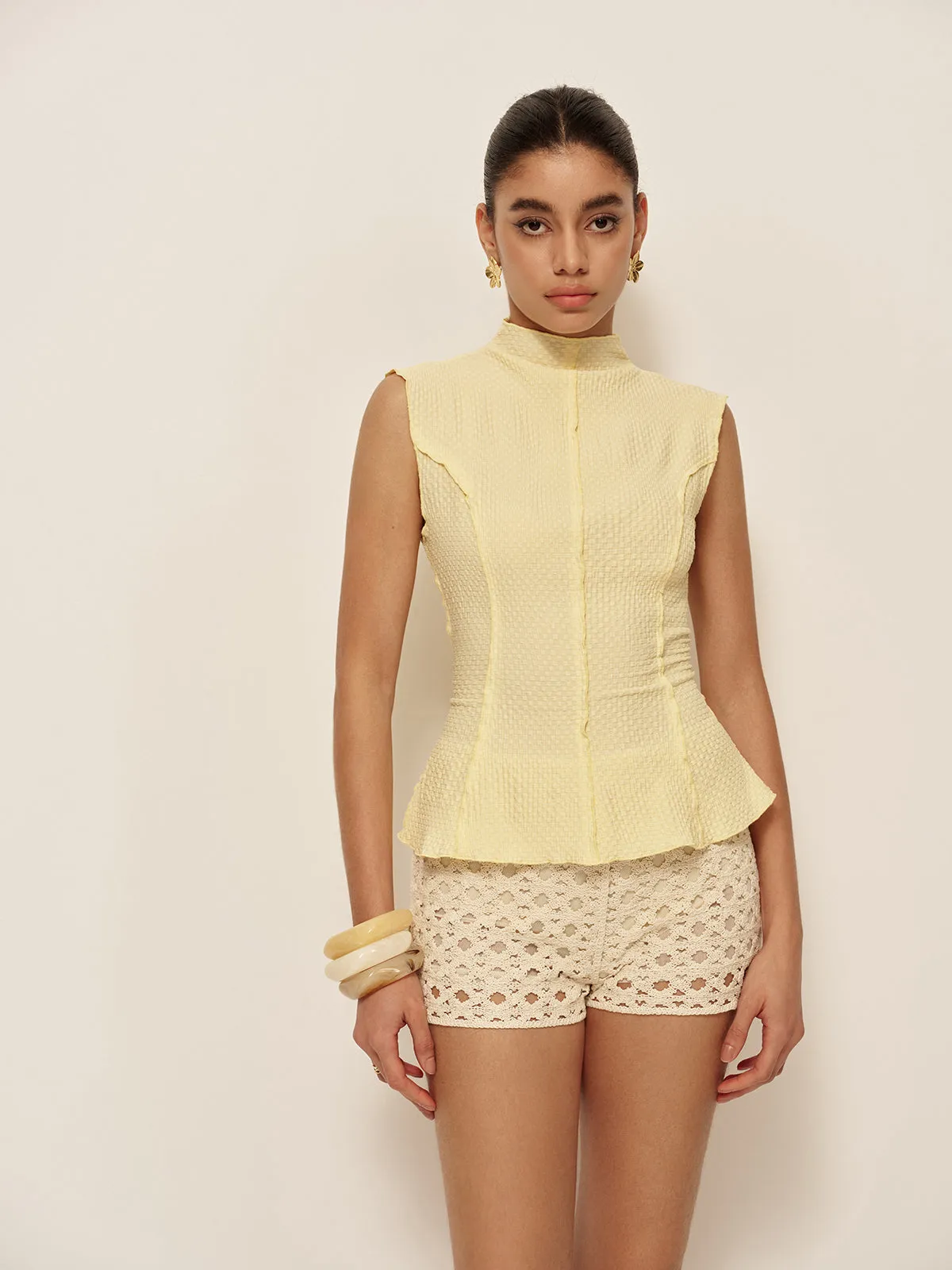 Textured Peplum Top sold by COMMENSE product image thumbnail 4