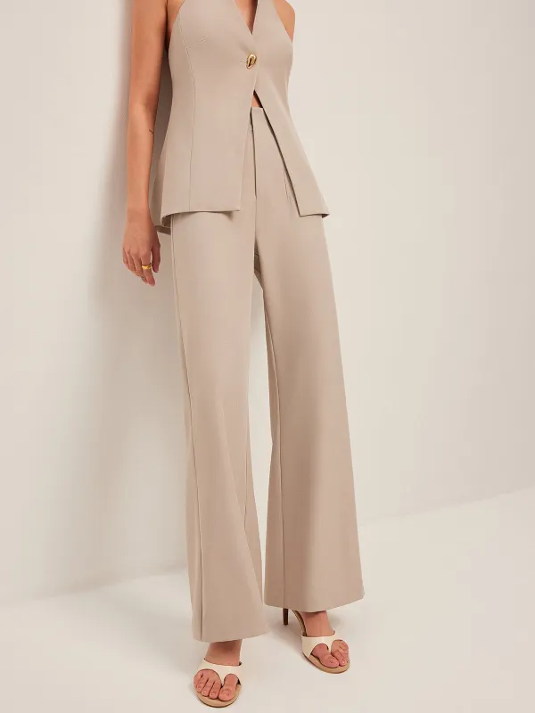 Wide-Leg Midi-Waisted Pants sold by COMMENSE