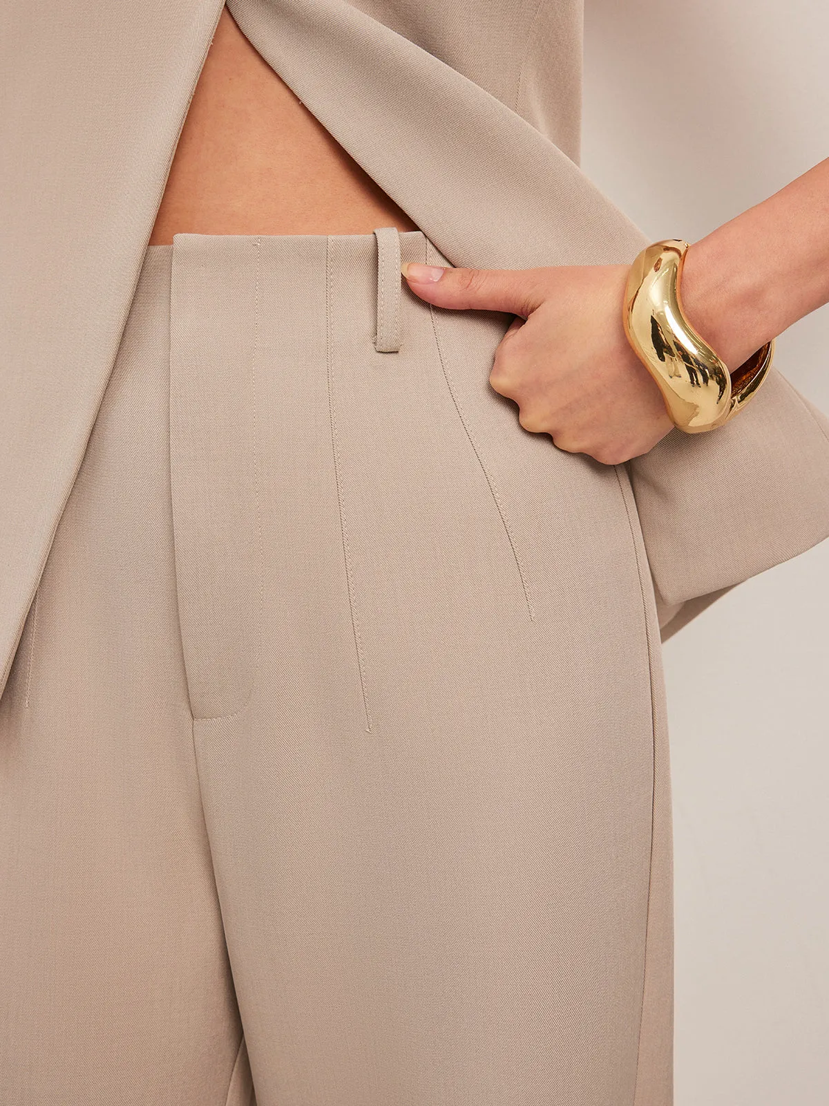 Wide-Leg Midi-Waisted Pants sold by COMMENSE product image thumbnail 2