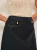 Metal Detail Mid-Waist Skirt sold by COMMENSE