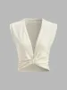 V-Neck Knot Front Sleeveless Top sold by COMMENSE