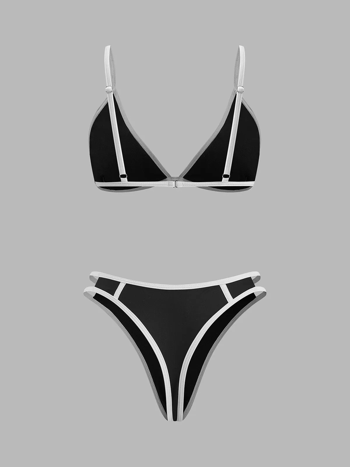 Contrast Trim Bikini Set sold by COMMENSE product image thumbnail 2