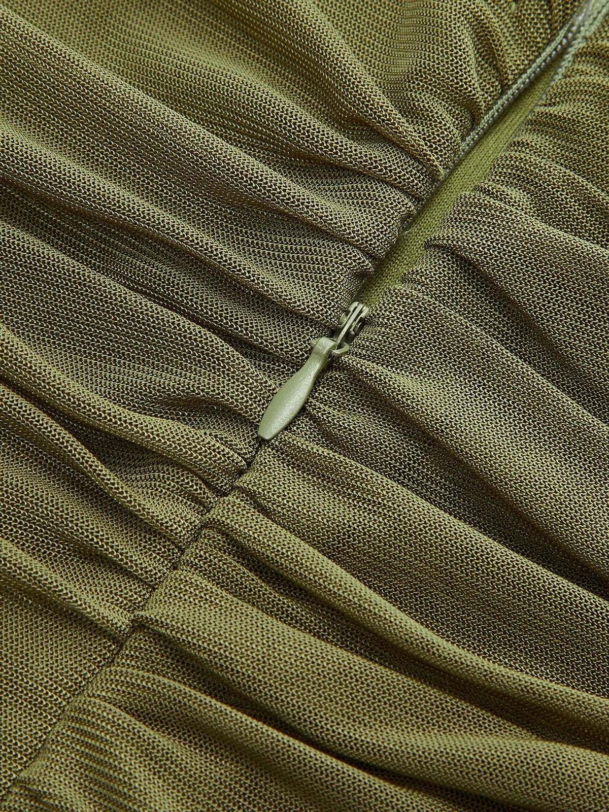 Ruched Asymmetrical Mesh Hem Dress sold by COMMENSE product image thumbnail 3