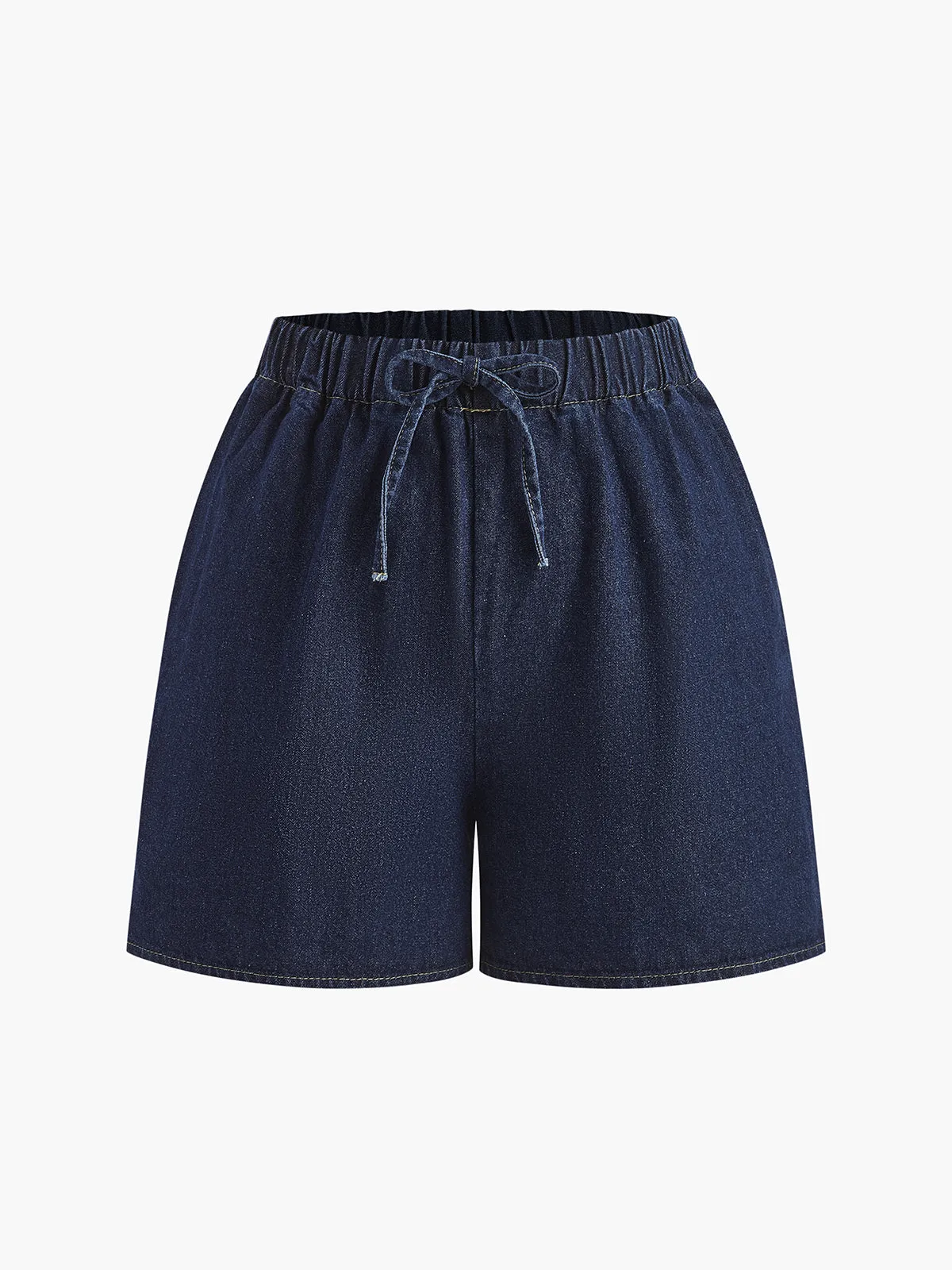 Denim Tie Front Shorts Set sold by COMMENSE product image thumbnail 4