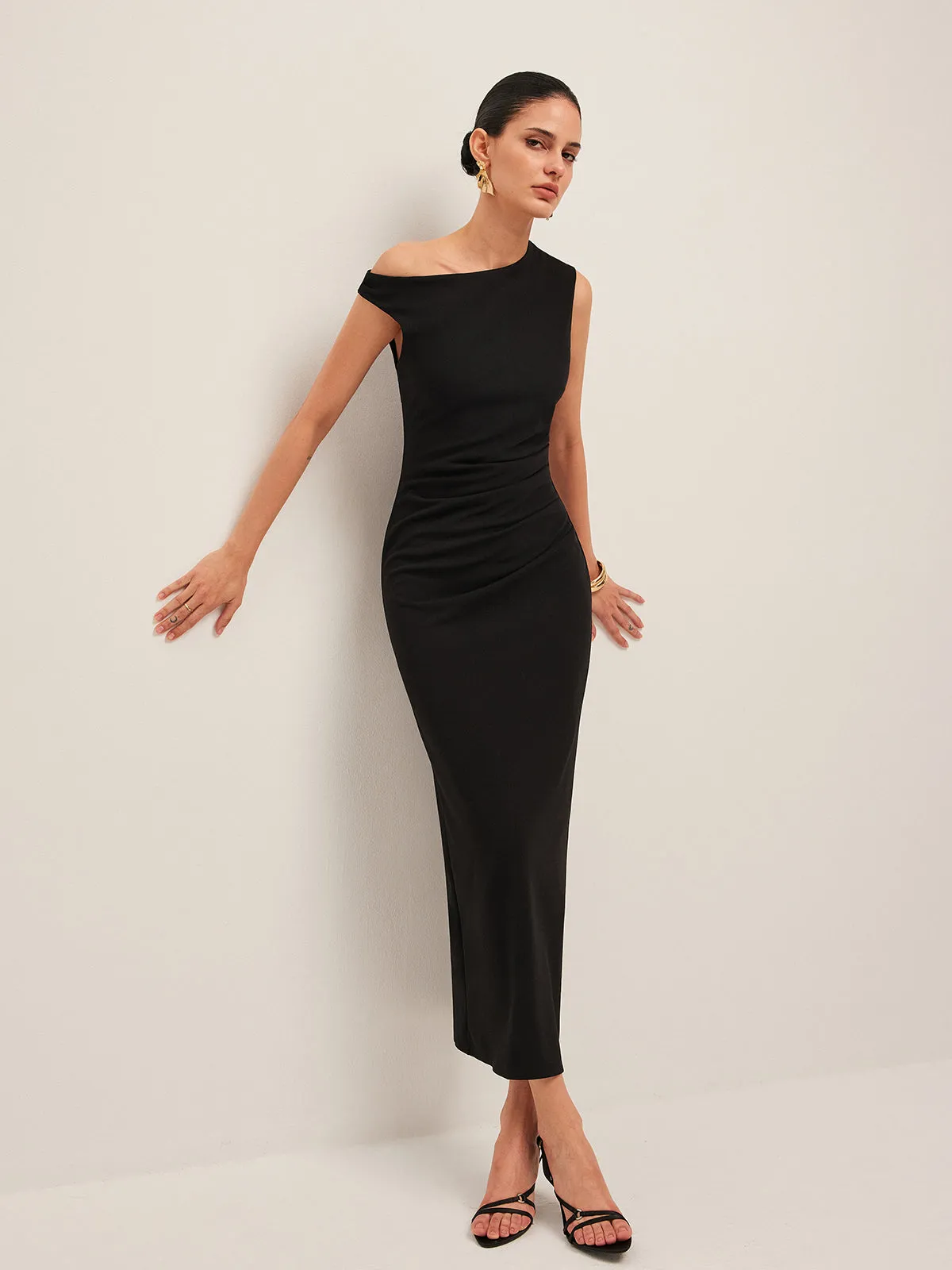 Asymmetrical Shoulder Dress sold by COMMENSE product image thumbnail 5