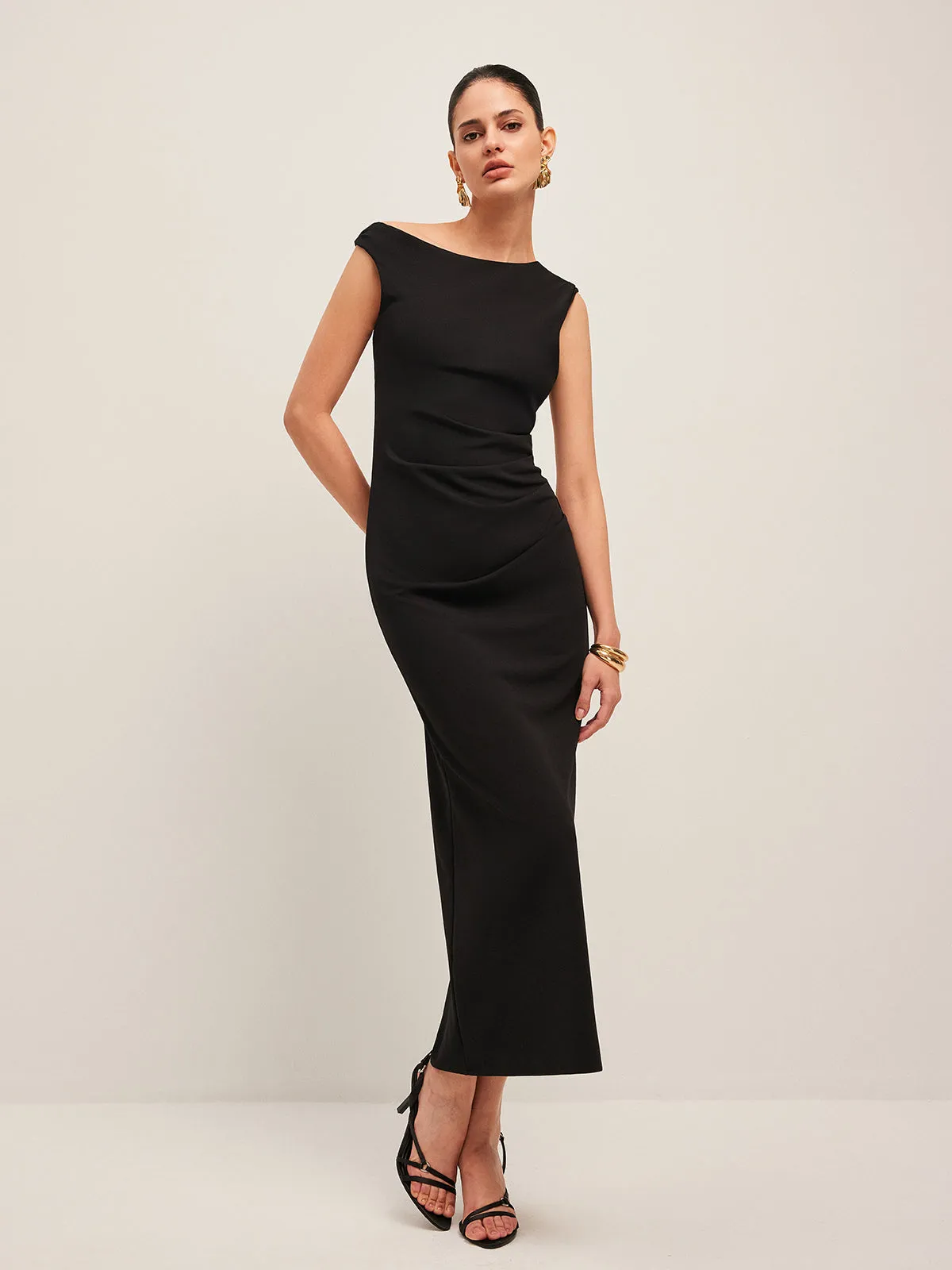 Asymmetrical Shoulder Dress sold by COMMENSE product image thumbnail 4