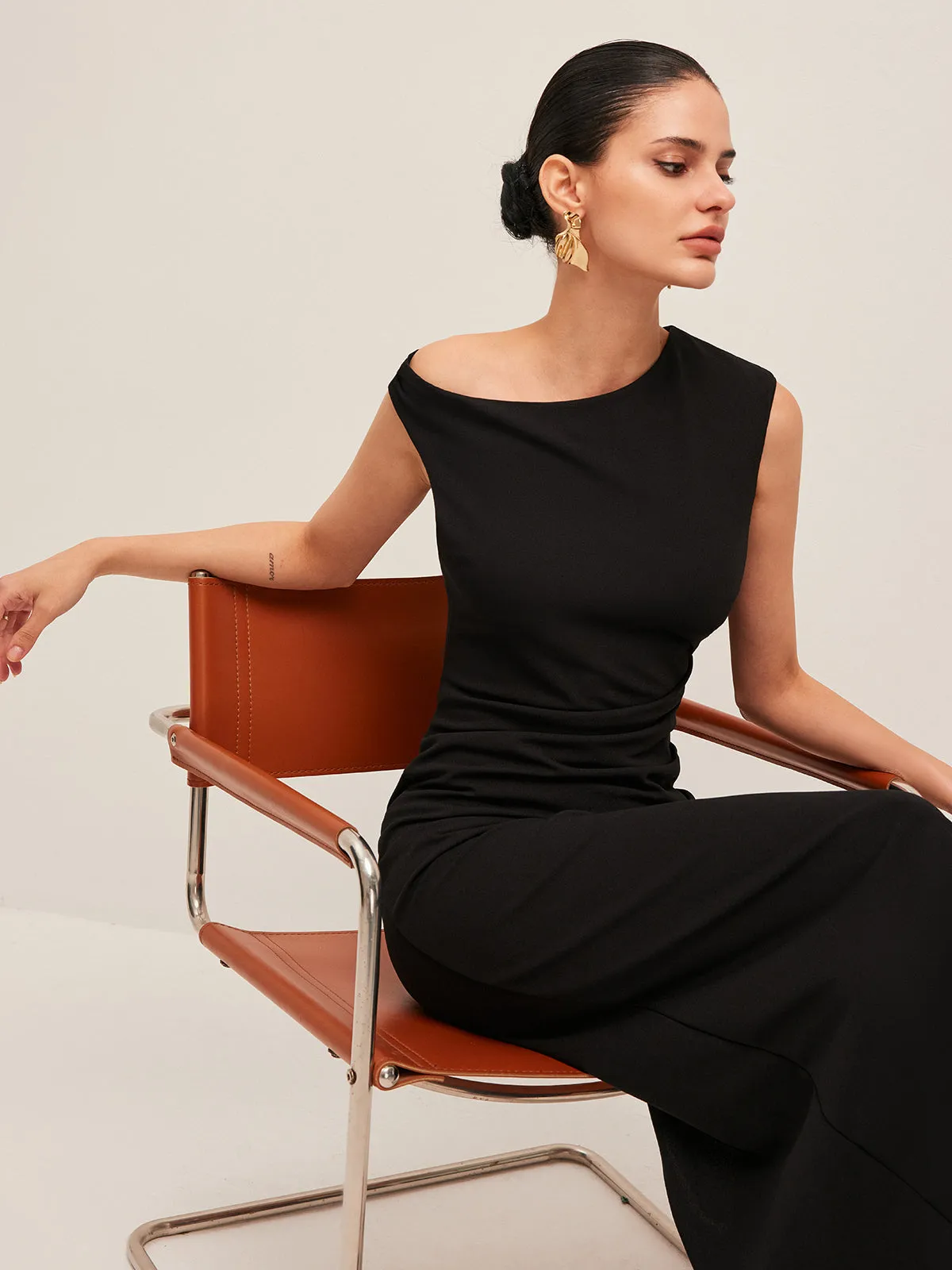 Asymmetrical Shoulder Dress sold by COMMENSE product image thumbnail 3