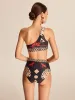 Tribal Print One-Shoulder Bikini Set sold by COMMENSE