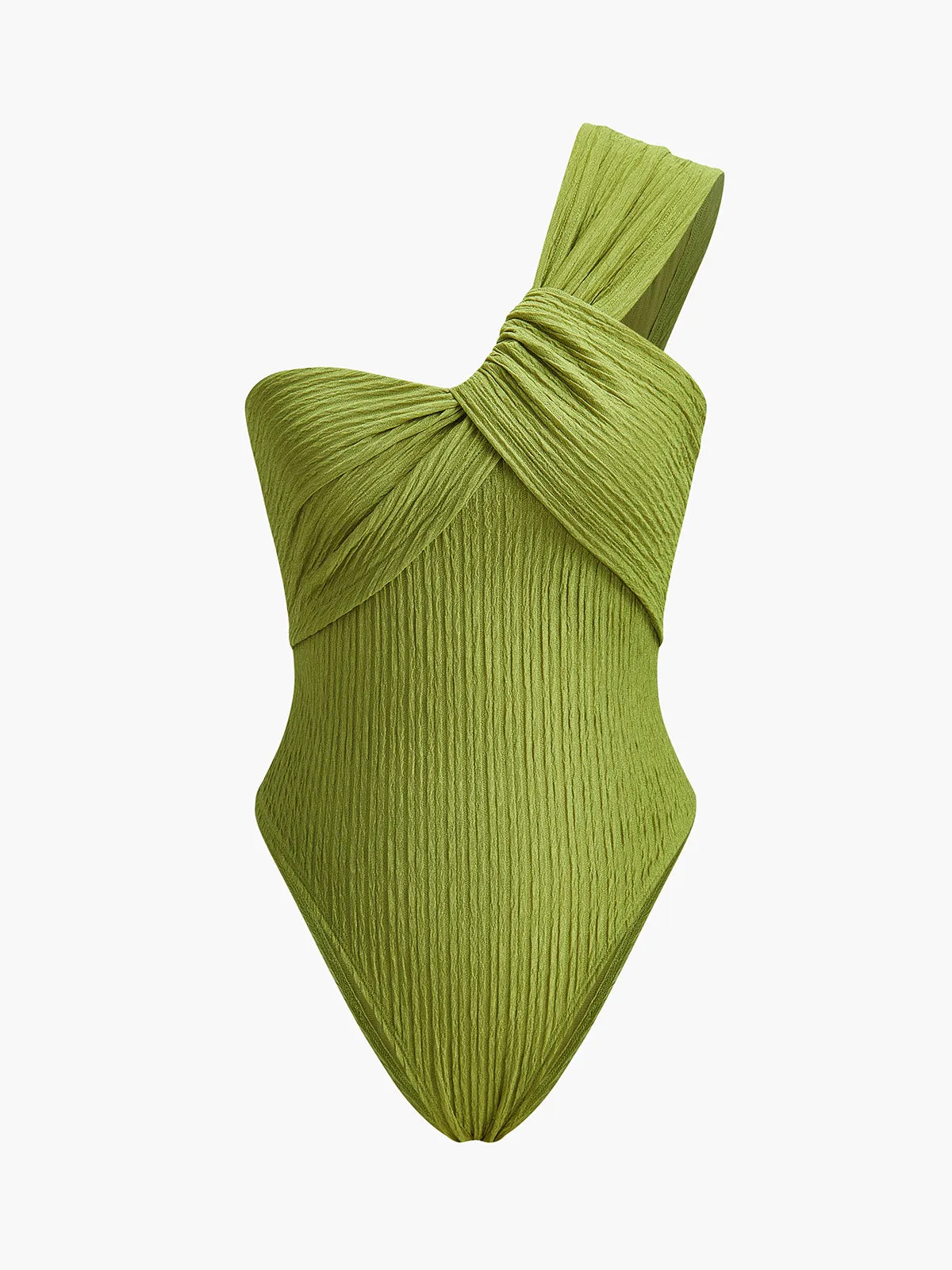 Twist Front One-Shoulder Bodysuit sold by COMMENSE