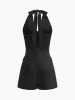 Button Front Halter Jumpsuit sold by COMMENSE