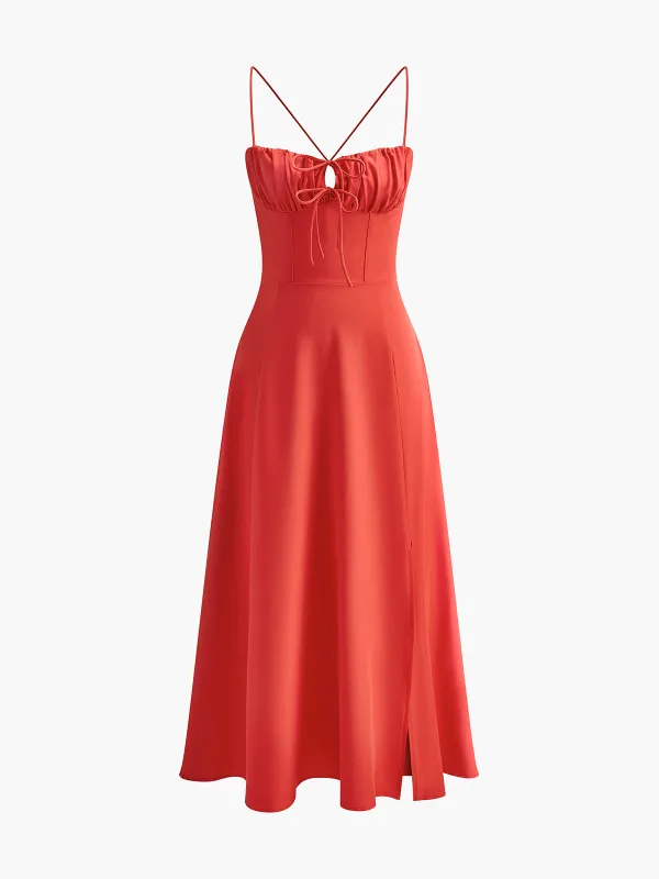 Tie-Back Lace-Up Dress sold by COMMENSE