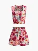 Floral Print Sleeveless Shorts Set sold by COMMENSE