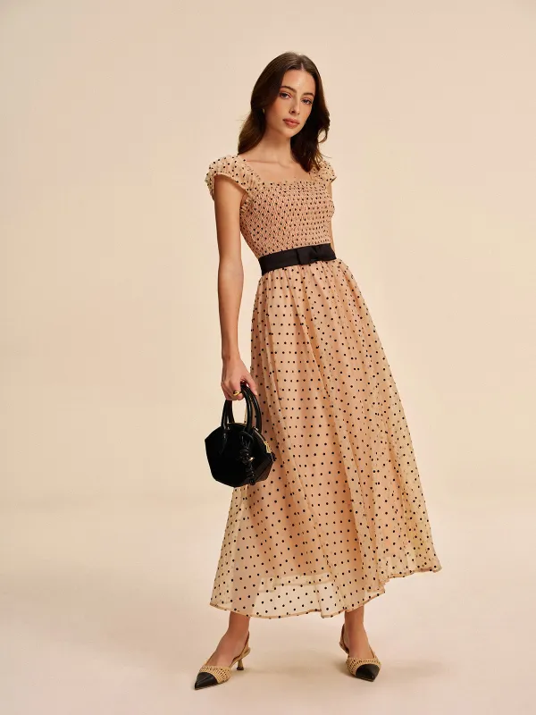 Polka Dot Dress With Removable Belt sold by COMMENSE