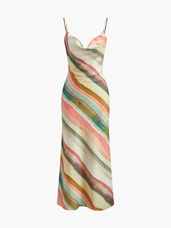 Watercolor Striped Cami Dress sold by COMMENSE