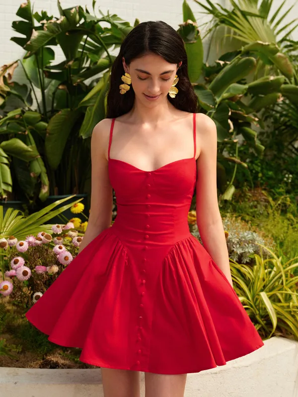 Lace-Up Back Cami Dress sold by COMMENSE