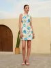 Floral Backless A-Line Dress sold by COMMENSE