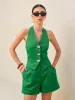 Halter Button Top Shorts Set sold by COMMENSE