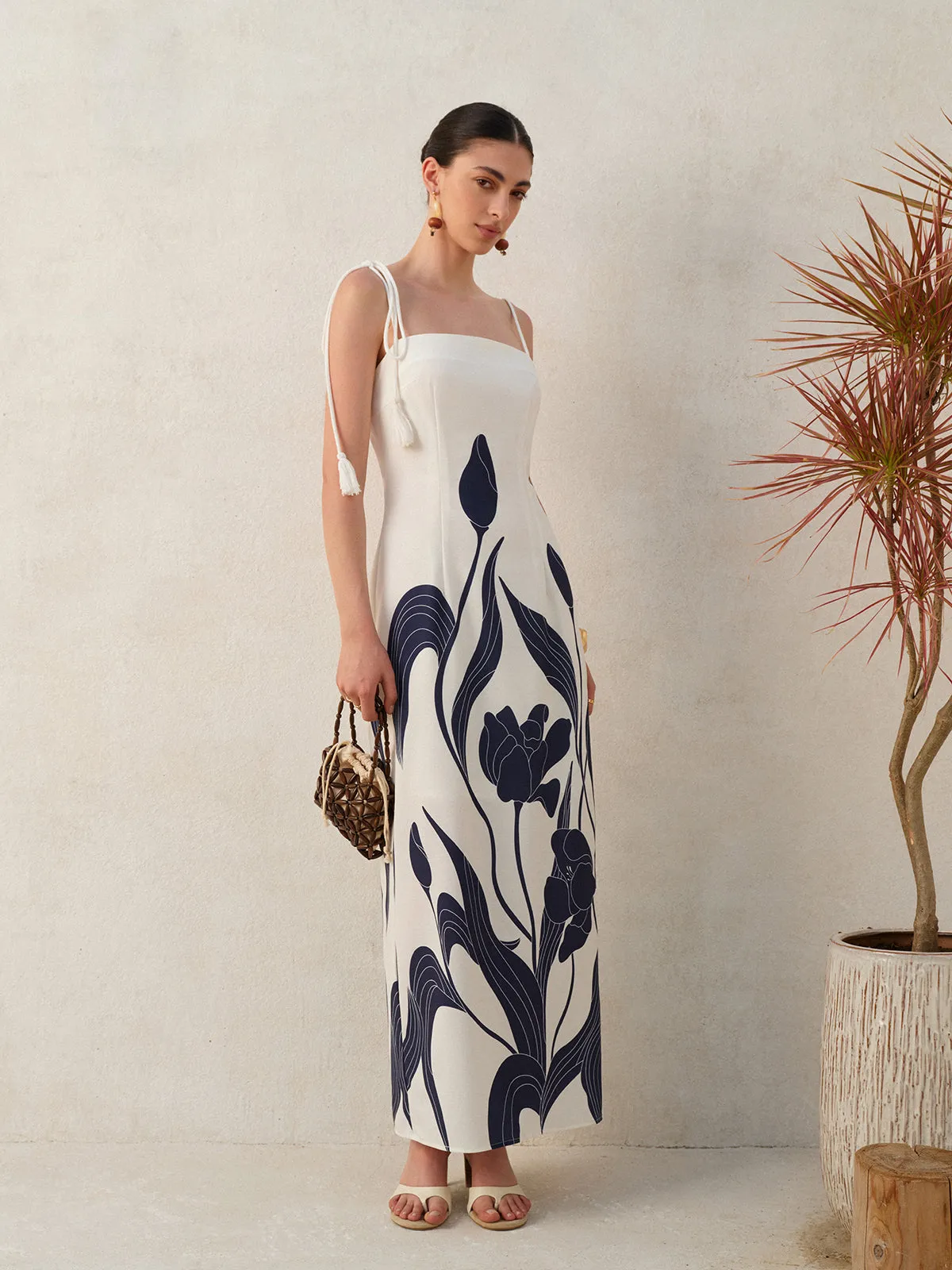 Floral Tie-Back Cami Dress sold by COMMENSE