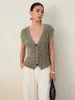 Knit Button-Down Vest sold by COMMENSE