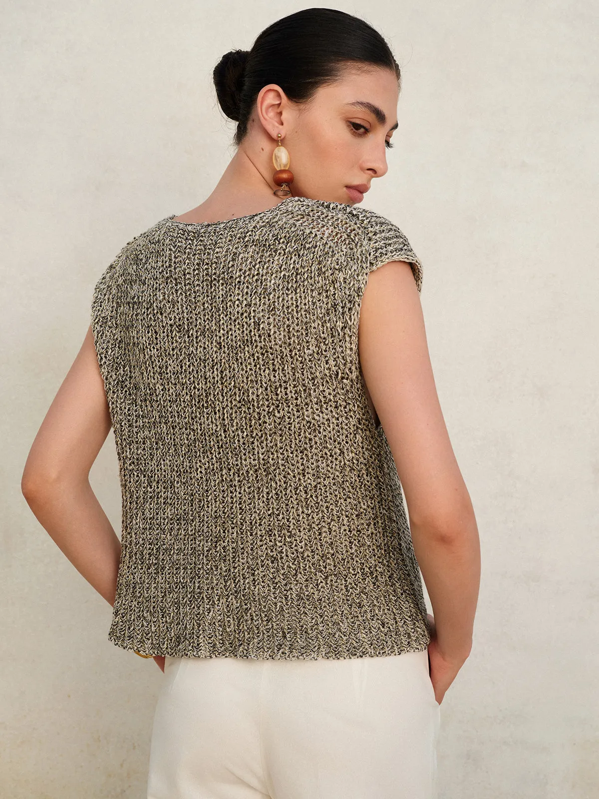 Knit Button-Down Vest sold by COMMENSE product image thumbnail 5
