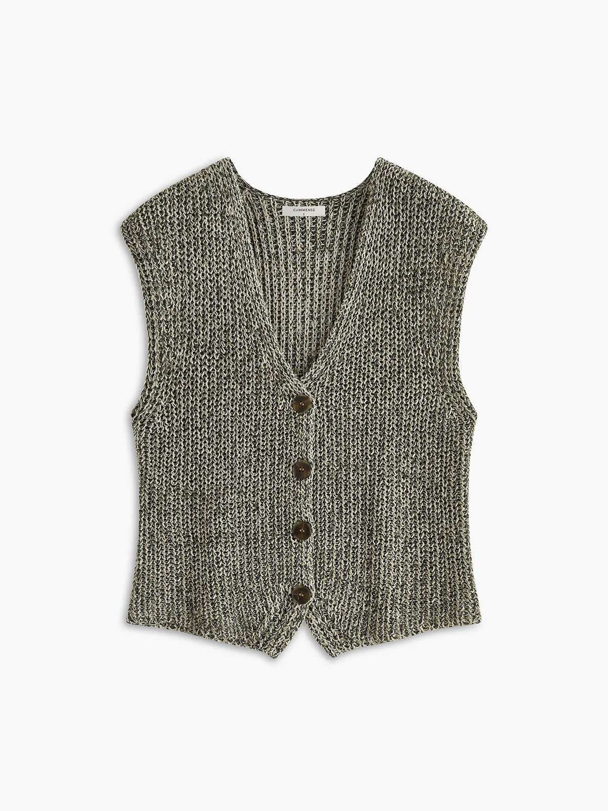 Knit Button-Down Vest sold by COMMENSE product image thumbnail 2