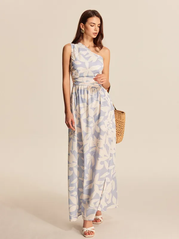One-Shoulder Floral Dress sold by COMMENSE