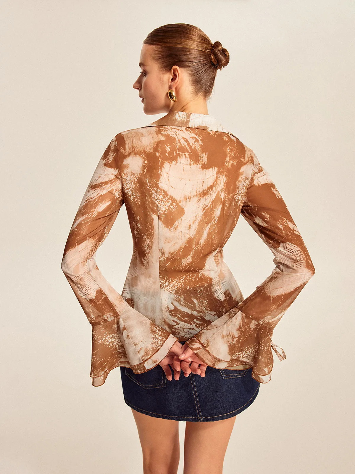 Ruffled Bell Sleeve Blouse sold by COMMENSE product image thumbnail 4