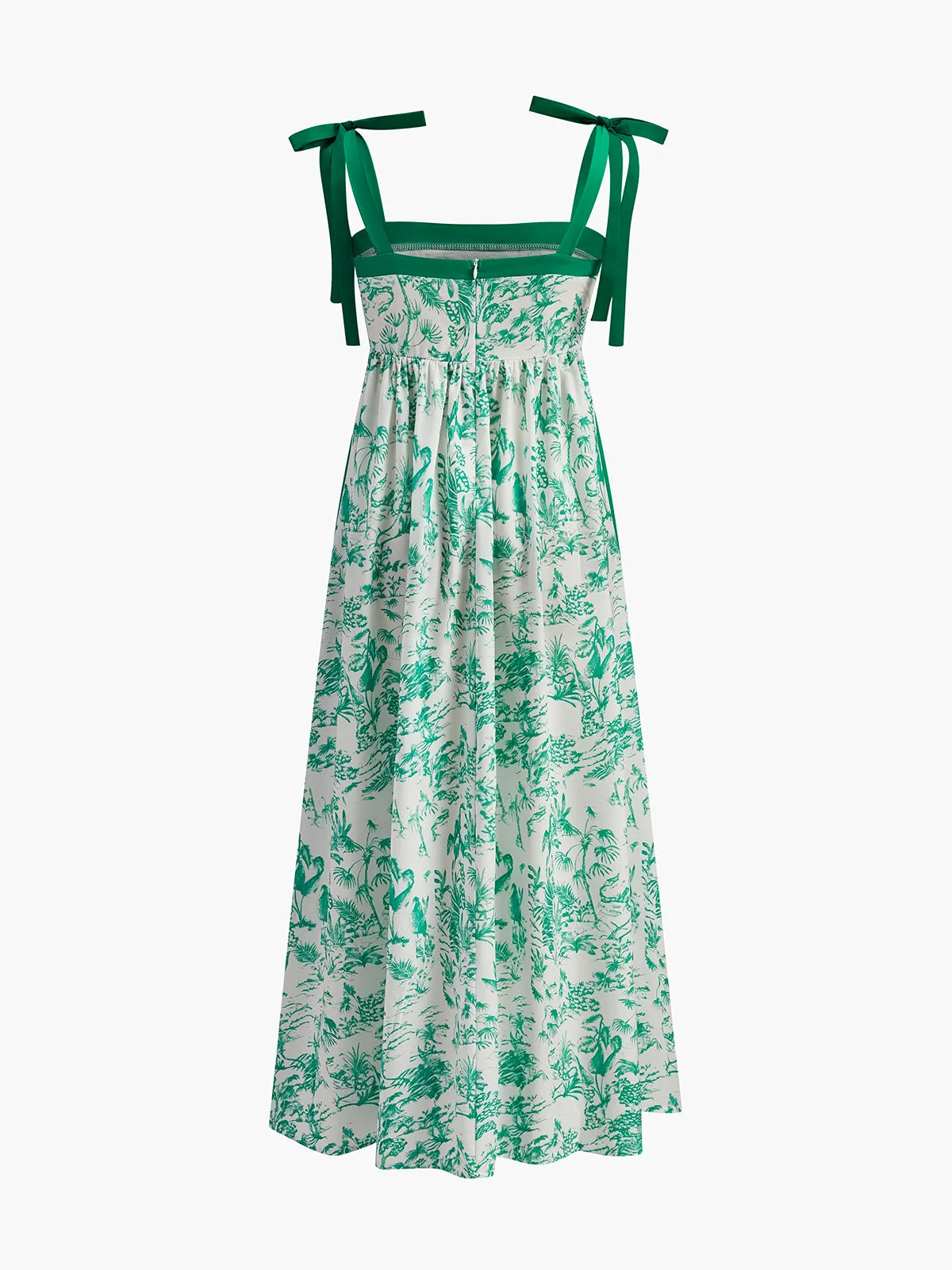 Contrast Binding Tie-Strap Floral Dress sold by COMMENSE product image thumbnail 2